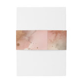 Modern Script Roos Gouden Waterverf Bruiloft Uitnodigingen Wikkel (Achterkant Voorbeeld)