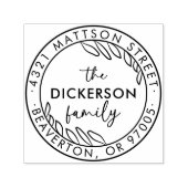 Modern Script Round Family Return-adresstempel Zelfinktende Stempel (Design)