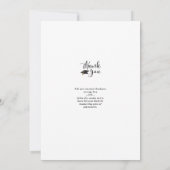 Modern Script Royal Blue Afstuderen Foto Bedankkaart (Achterkant)