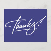 Modern Script Royal Blue bedankkaart Briefkaart (Voorkant)