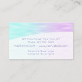 Modern script roze Aqua Blue Pastel Ombre Elegant Visitekaartje (Achterkant)
