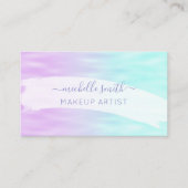 Modern script roze Aqua Blue Pastel Ombre Elegant Visitekaartje (Voorkant)