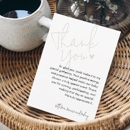 Modern Script Roze Baby shower Bedankkaart