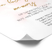 Modern script roze en goud In liefdevolle herinner Poster (Hoek)