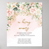 Modern script roze en goud In liefdevolle herinner Poster (Voorkant)
