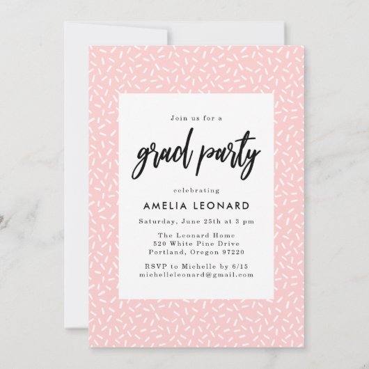 Modern Script roze fotograafpartij Kaart (Achterkant)