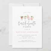 modern script roze girale bachelorette aankondiging (Voorkant)