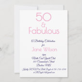 Modern Script Roze Navy 50 Fabulous Verjaardag Kaart (Voorkant)