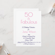 Modern Script Roze Navy 50 Fabulous Verjaardag 