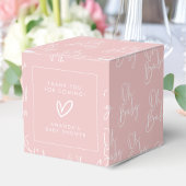 Modern Script Roze Oh Baby Eenvoudig Baby shower Bedankdoosjes