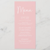 Modern Script Roze Oh Baby Eenvoudig Baby shower Menu (Voorkant)