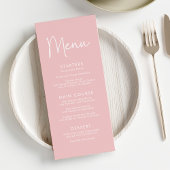 Modern Script Roze Oh Baby Eenvoudig Baby shower Menu