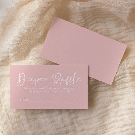 Modern Script Roze Oh Baby Eenvoudige Luier Raffle Informatiekaartje