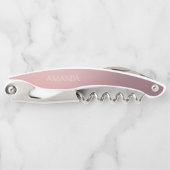 Modern script roze ombré Bridesmaid Voorstel Kurkentrekker (Voorkant)