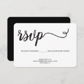 Modern Script RSVP Seat reservering Reageer e-mail (Voorkant / Achterkant)