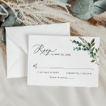 Modern Script Rustic Greenery Wedding RSVP Kaartje<br><div class="desc">Deze RSVP-kaart is ontworpen om te coördineren met ons Rustic Greenery bruiloft collectie. Deze kaart biedt gemengde waterverf Greenery Botanicals,  modern calligrafiekscript dat is gekoppeld aan een klastig serif lettertype in zwart. Overeenkomende objecten beschikbaar.</div>