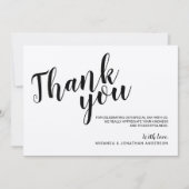 Modern Script Rustic Kraft Paper Wedding Dank je Kaart (Voorkant)