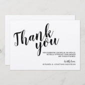 Modern Script Rustic Kraft Paper Wedding Dank je Kaart (Voorkant / Achterkant)