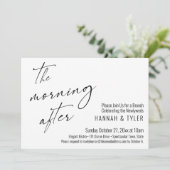 Modern script 's ochtends na bruiloft Brunch Kaart (Staand voorkant)