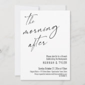 Modern script 's ochtends na bruiloft Brunch Kaart (Voorkant)