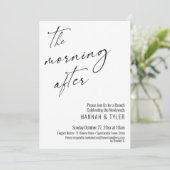 Modern script 's ochtends na bruiloft Brunch Kaart (Staand voorkant)