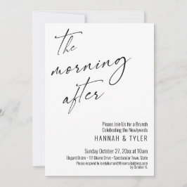 Modern script 's ochtends na bruiloft Brunch Kaart