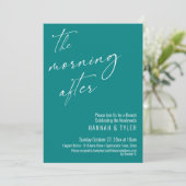 Modern script 's ochtends na Brunch Blauwgroen Kaart (Staand voorkant)