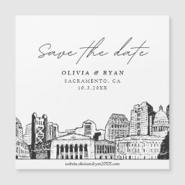 Modern Script Sacramento Sla de datummagneet op