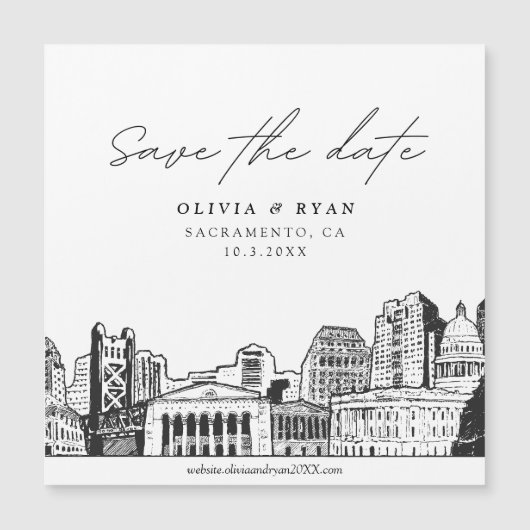 Modern Script Sacramento Sla de datummagneet op (Voorkant)