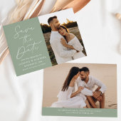Modern Script Sage Green 2 Foto Save The Date