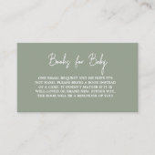 Modern Script Sage Green Baby shower Boek Aanvraag Informatiekaartje (Voorkant)