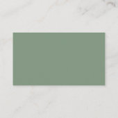 modern script sage green baby shower diaper raffin visitekaartje (Achterkant)