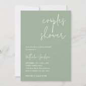 Modern Script Sage Green Couple Vrijgezellenfeest Kaart (Voorkant)