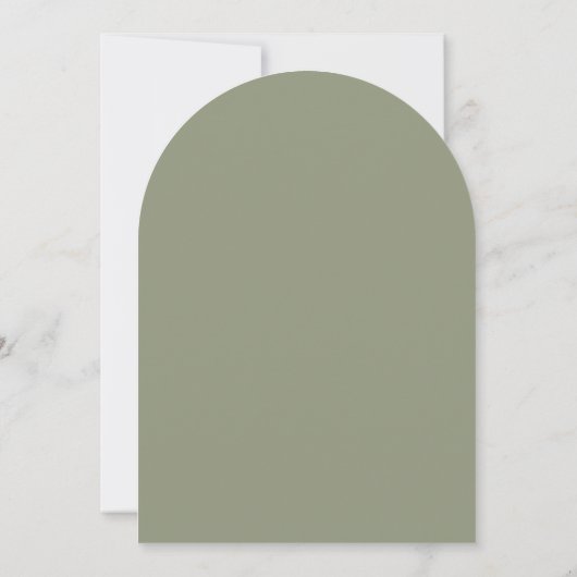 Modern Script Sage Green Formal Arch Wedding  Kaart (Achterkant)