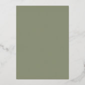 Modern Script Sage Green Formal Wedding Folie Uitnodiging (Achterkant)