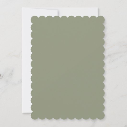 Modern Script Sage Green Formal Wedding Kaart (Achterkant)