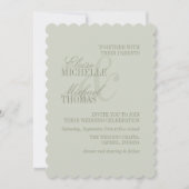 Modern Script Sage Green Formal Wedding Kaart (Voorkant)