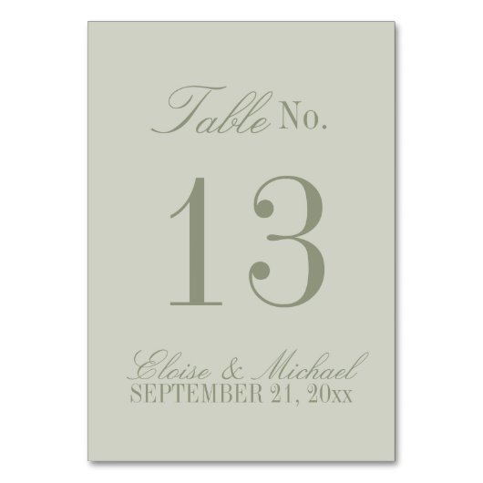 Modern Script Sage Green Formal Wedding Kaart (Achterkant)