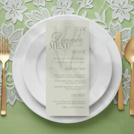 Modern Script Sage Green Formal Wedding Menu