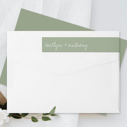 Modern Script Sage Green Minimalistic Wedding
