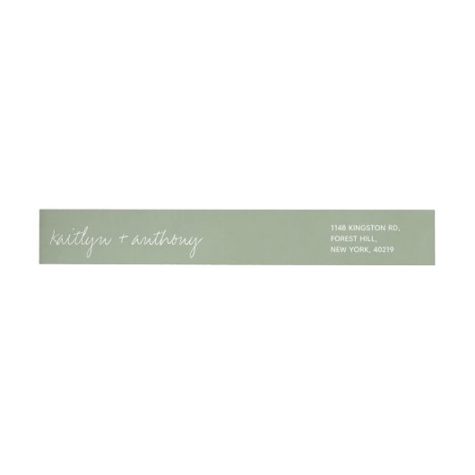 Modern Script Sage Green Minimalistic Wedding (Individueel)