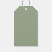 Modern Script Sage Green Minimalistic Wedding Cadeaulabel (Achterkant)