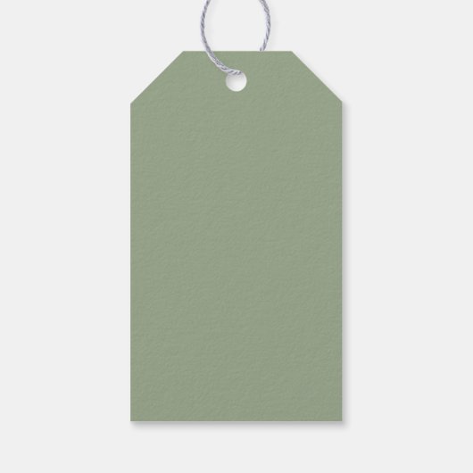 Modern Script Sage Green Minimalistic Wedding Cadeaulabel (Achterkant)