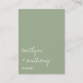 Modern Script Sage Green Minimalistic Wedding Informatiekaartje (Achterkant)