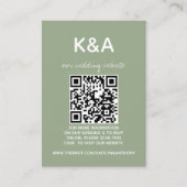 Modern Script Sage Green Minimalistic Wedding Informatiekaartje (Voorkant)