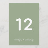 Modern Script Sage Green Minimalistic Wedding Kaart (Achterkant)