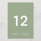 Modern Script Sage Green Minimalistic Wedding Kaart (Voorkant)