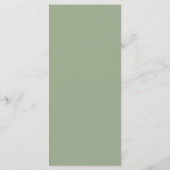 Modern Script Sage Green Minimalistic Wedding Menu (Achterkant)