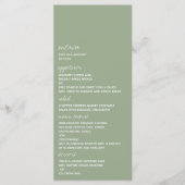 Modern Script Sage Green Minimalistic Wedding Menu (Voorkant)