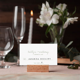 Modern Script Sage Green Minimalistic Wedding Plaatskaartje